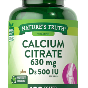 CALCIUM CITRATE 630 MG WITH VITAMIN D3 - 100 Coated Caplets